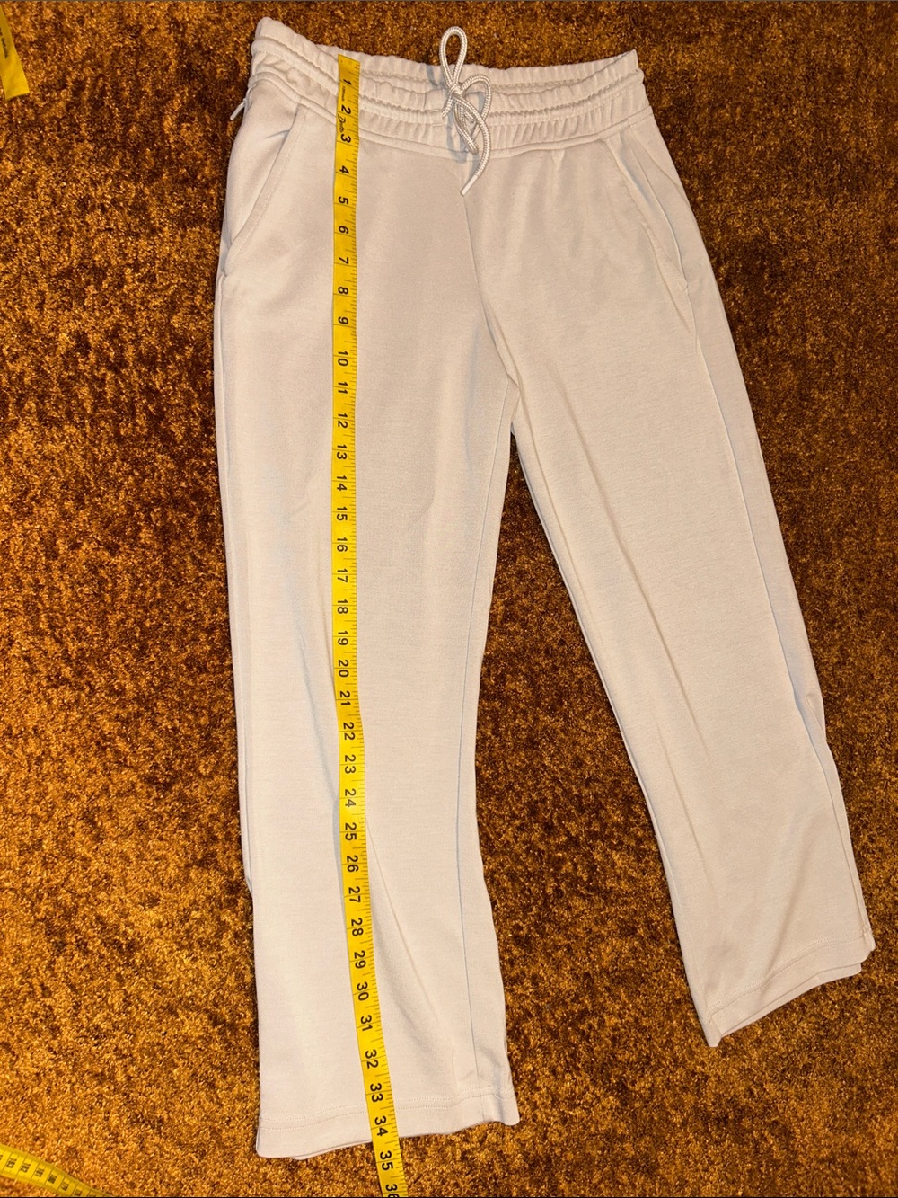Athleta Cream Wide-Leg Drawstring Track Pants - Picture 3 of 7